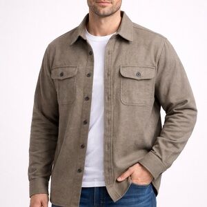 George Men's Khaki Shirt Jacket